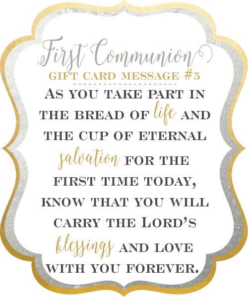10 First Holy Communion Gift Card Messages to Celebrate Her Faith ...