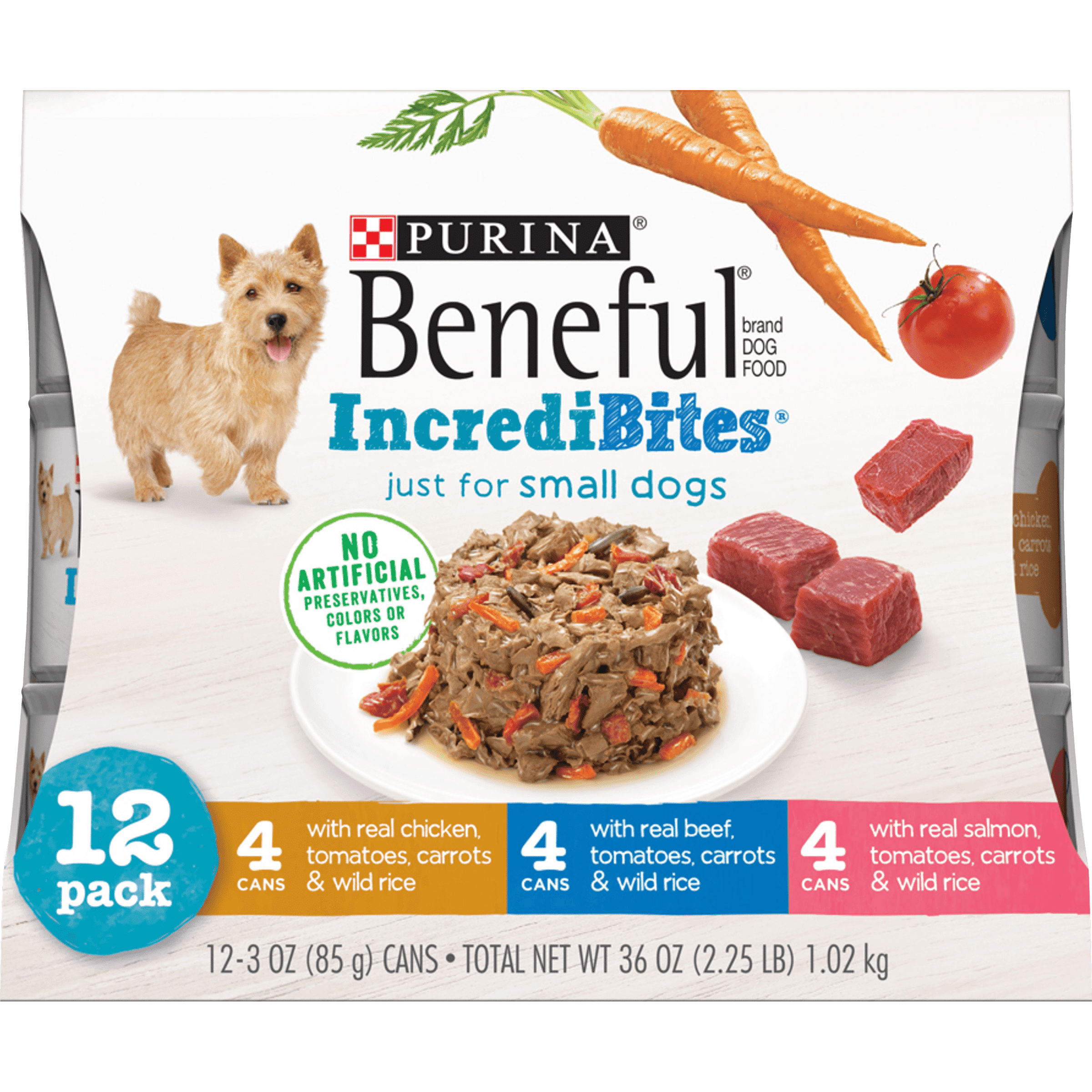 (12 Pack) Purina Beneful Small Breed Wet Dog Food Variety Pack ...