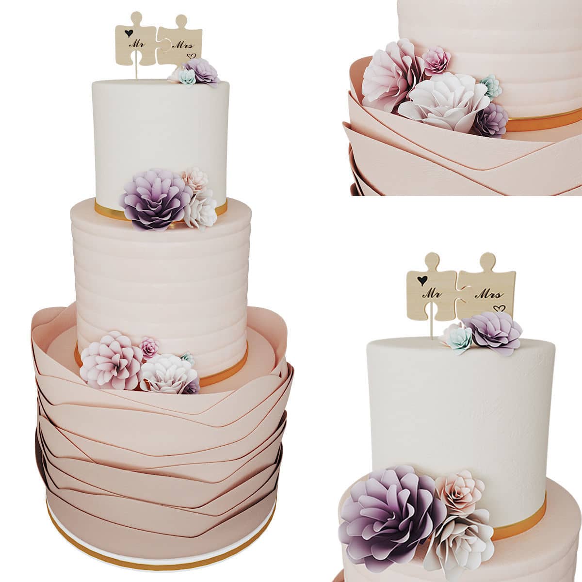 3D model Wedding Cake cream