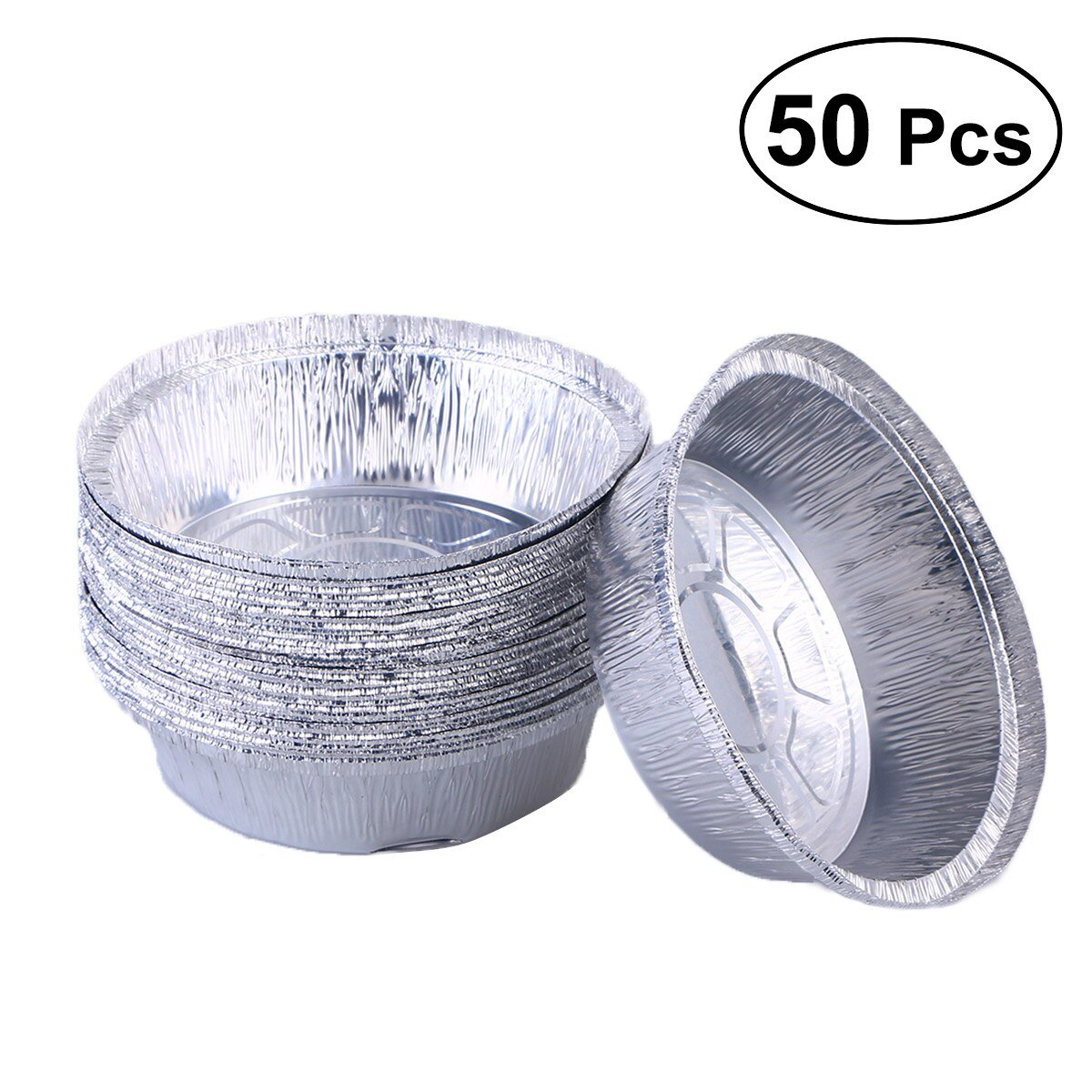 50pcs 6 Inch Round Aluminum Foil Plate Disposable Plate ...