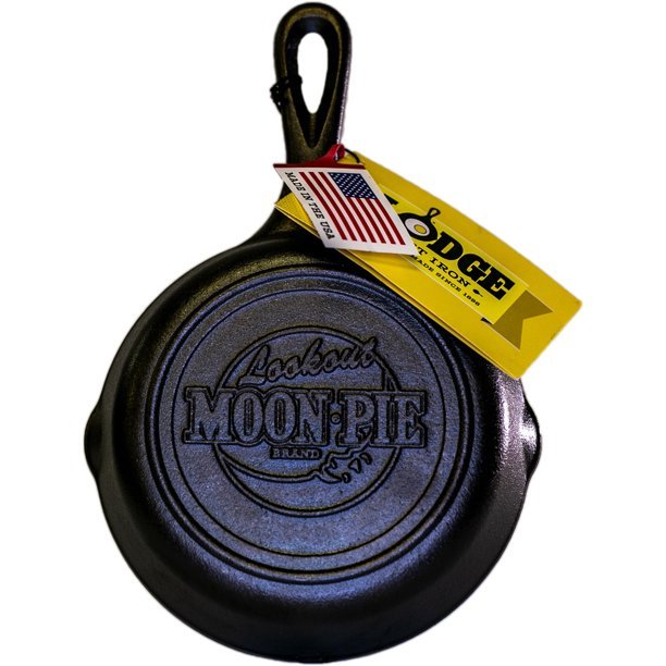 6.75"  Black Cast Iron Moon Pie Lodge Skillet
