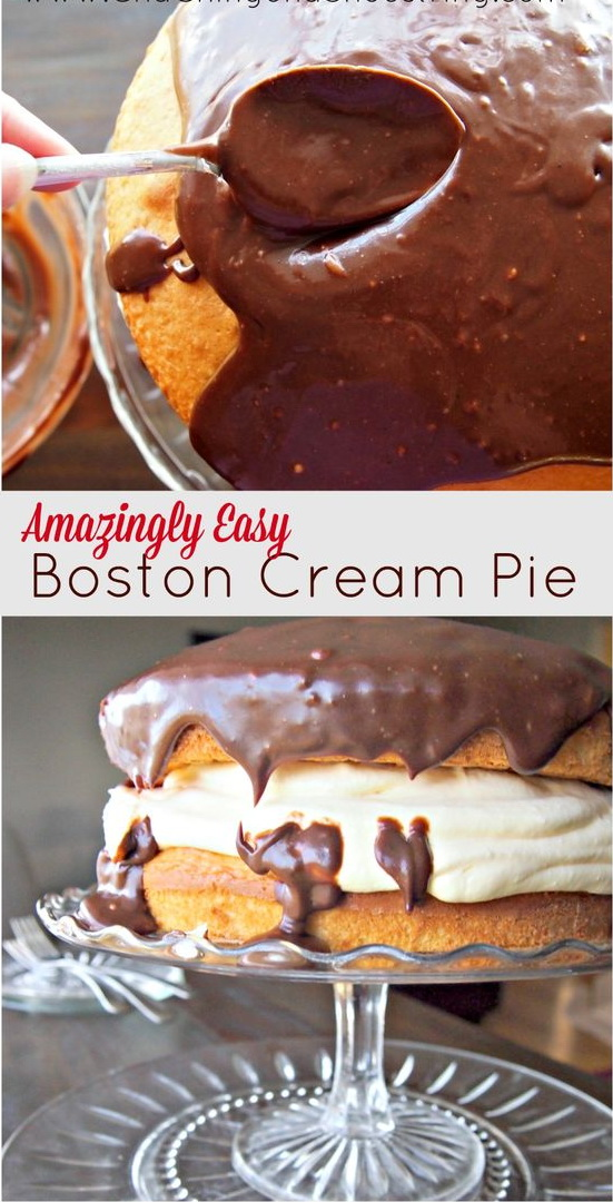 Amazing Easy Boston Cream Cake #recipes #food #cake ...