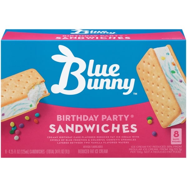 Blue Bunny Birthday Cake Ice Cream Bars
