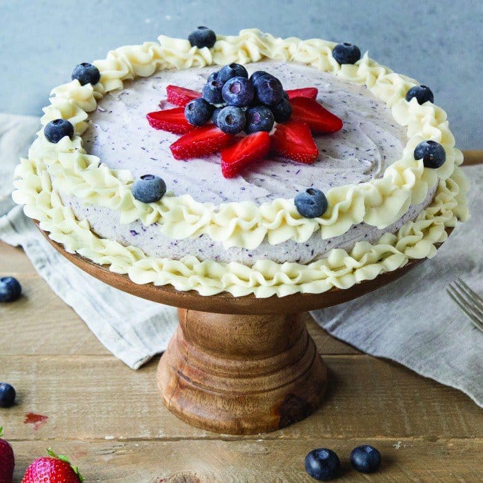 Blueberry Vanilla Ice Cream Cake Recipe with Cream Cheese Frosting
