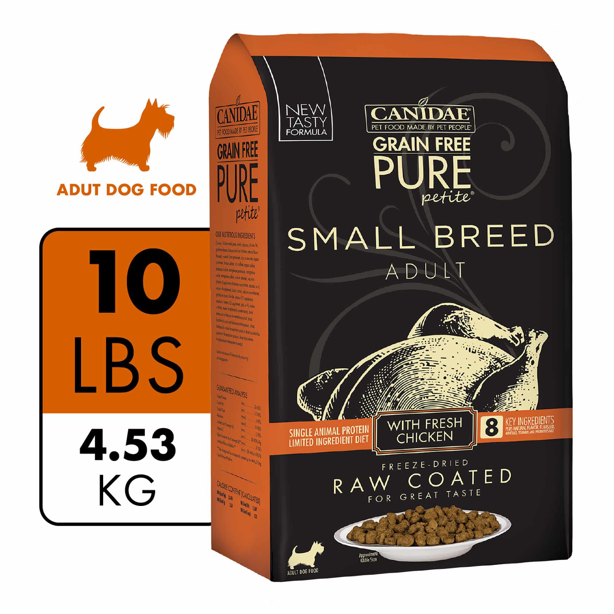 CANIDAE Grain Free PURE Petite Small Breed Dry Dog Food Raw Coated ...