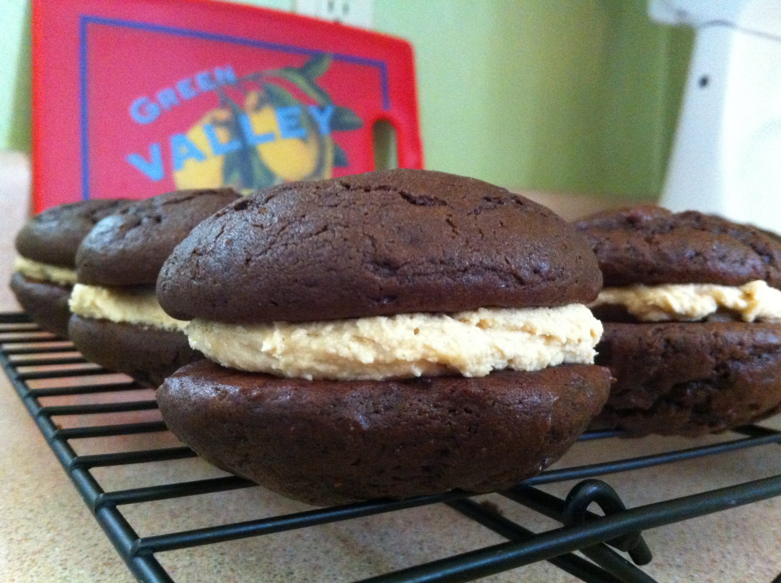 Chocolate Peanut Butter Whoopie Pies  amy bakes in the