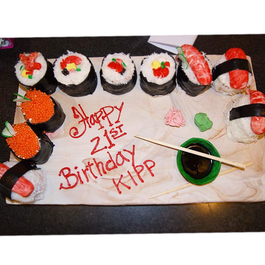 Completely handmade sushi rolls on this amazing cake ð?£ð! Visit ...