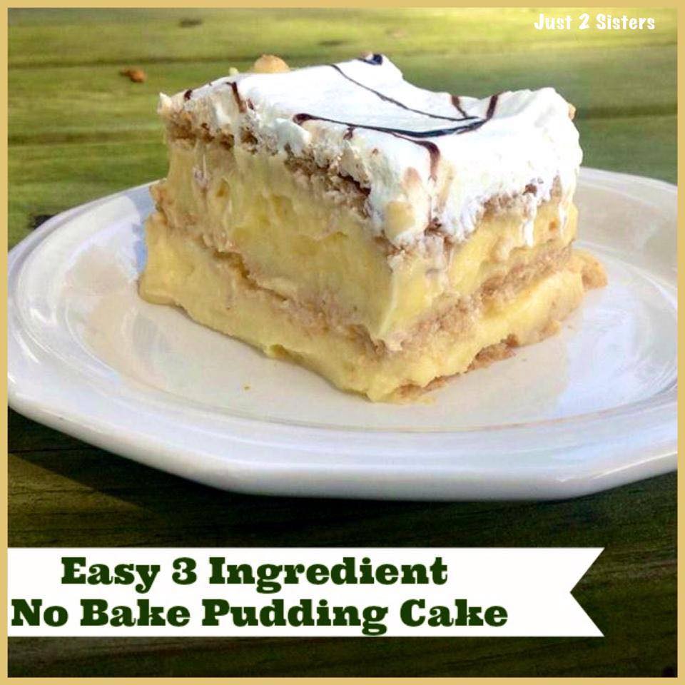 EASY 3 INGREDIENT NO BAKE PUDDING CAKE