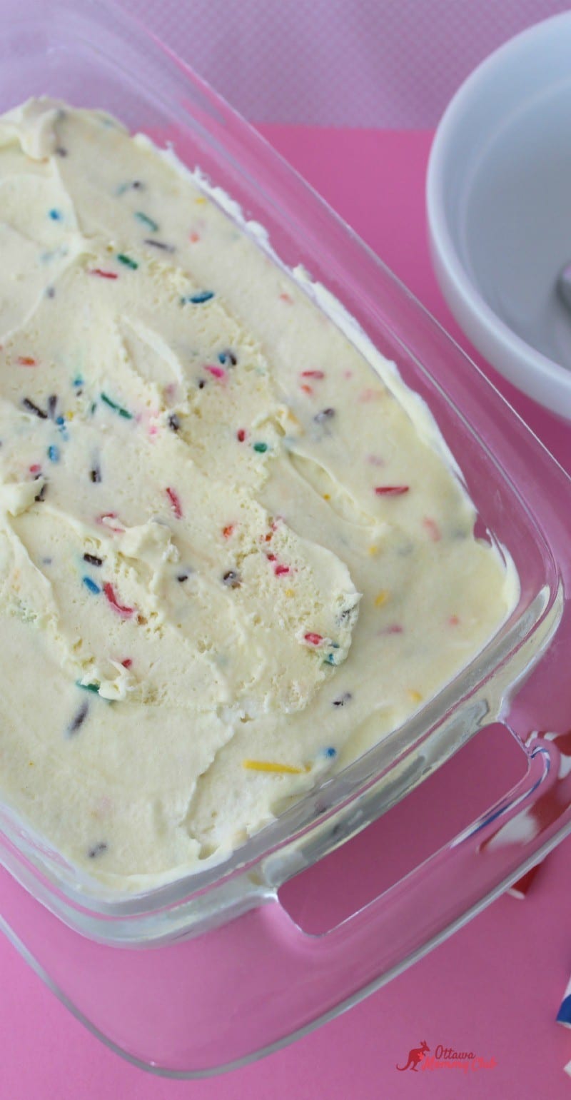 Easy No Churn Cake Batter Ice Cream With Sprinkles Recipe