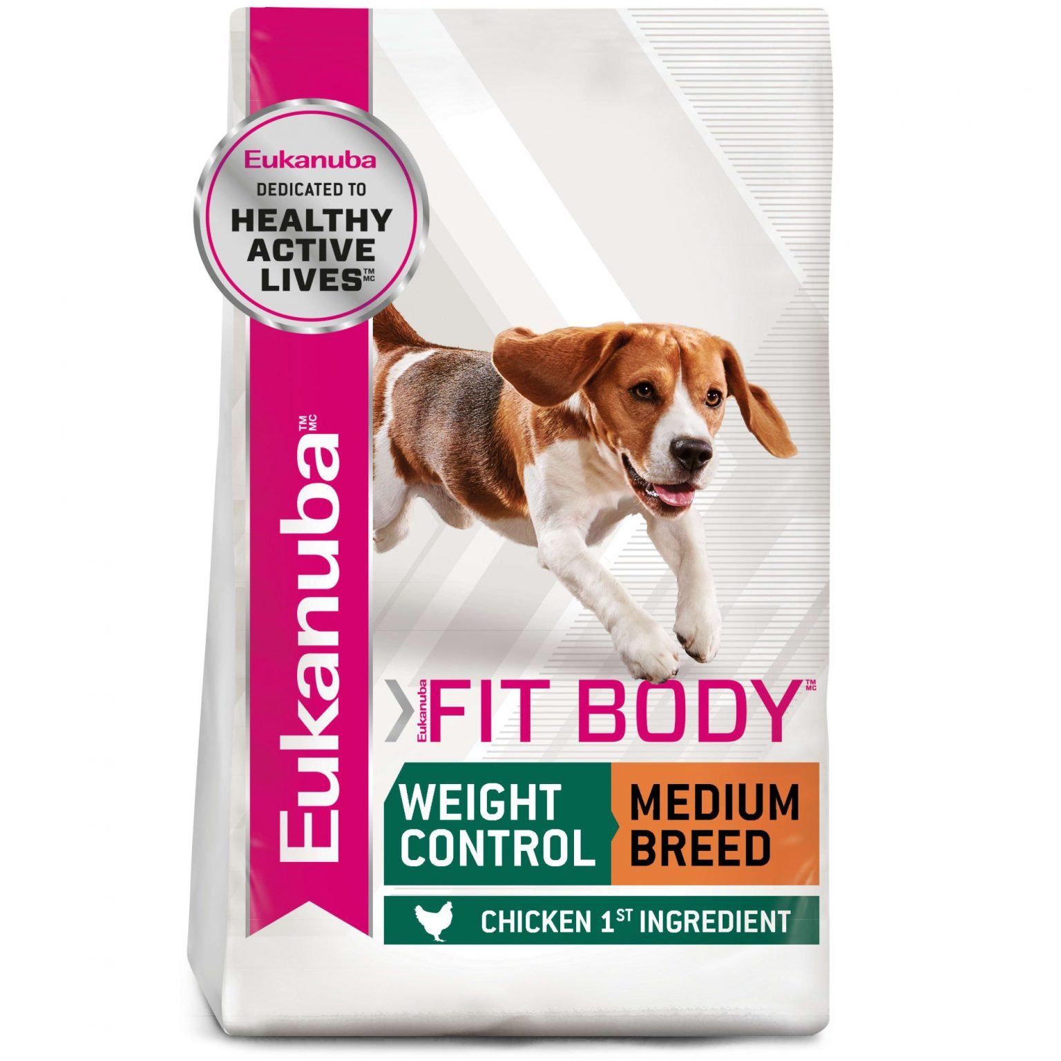 Eukanuba Fit Body Weight Control Medium Breed Dry Dog Food, 15 lbs ...