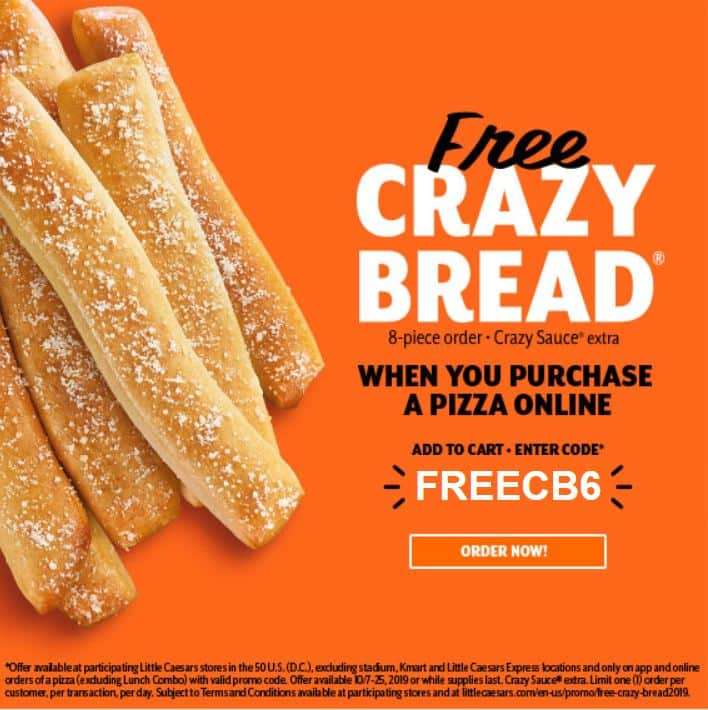 Free Crazy Bread Promo Code