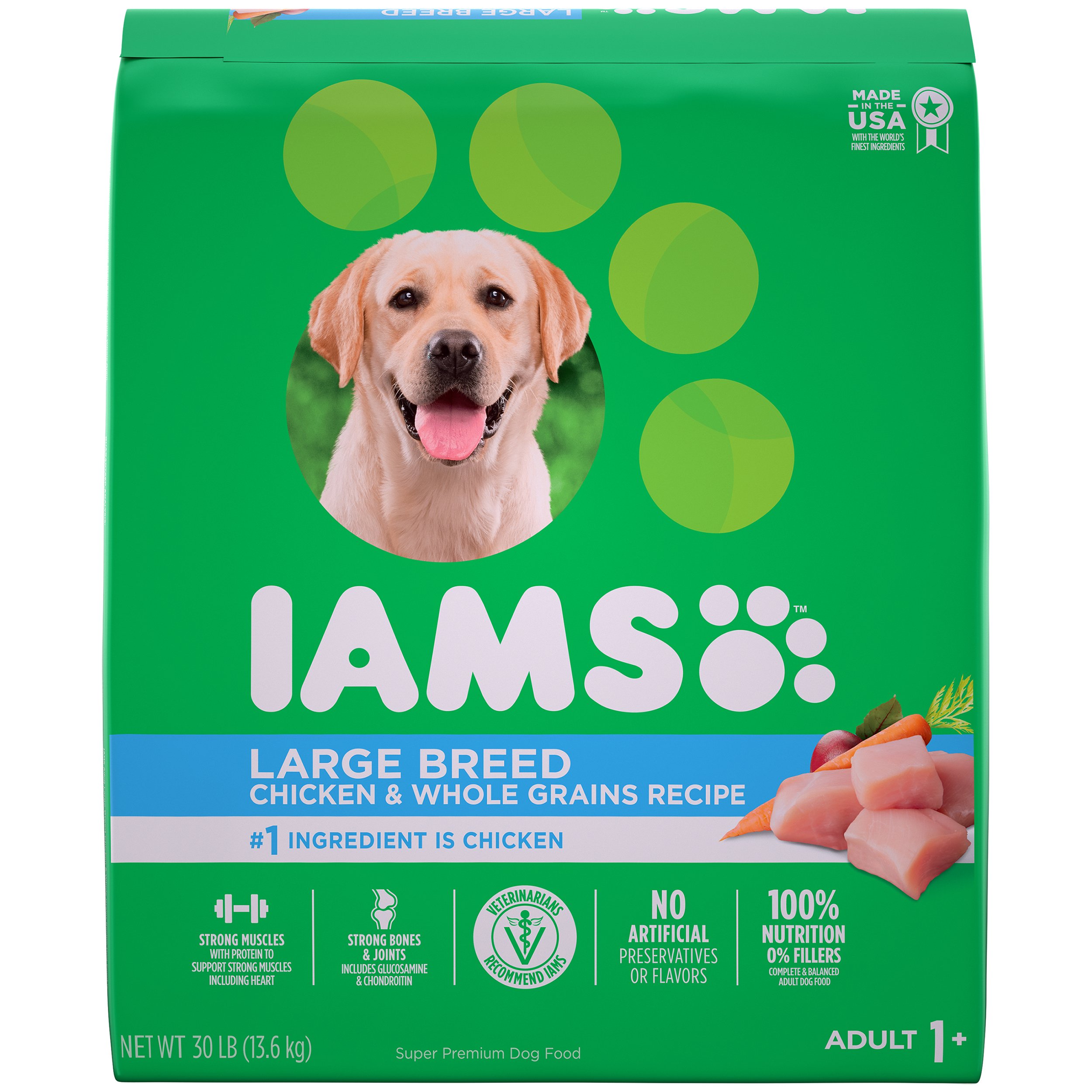 IAMS PROACTIVE HEALTH Adult Large Breed Dry Dog Food Chicken, 30 lb ...