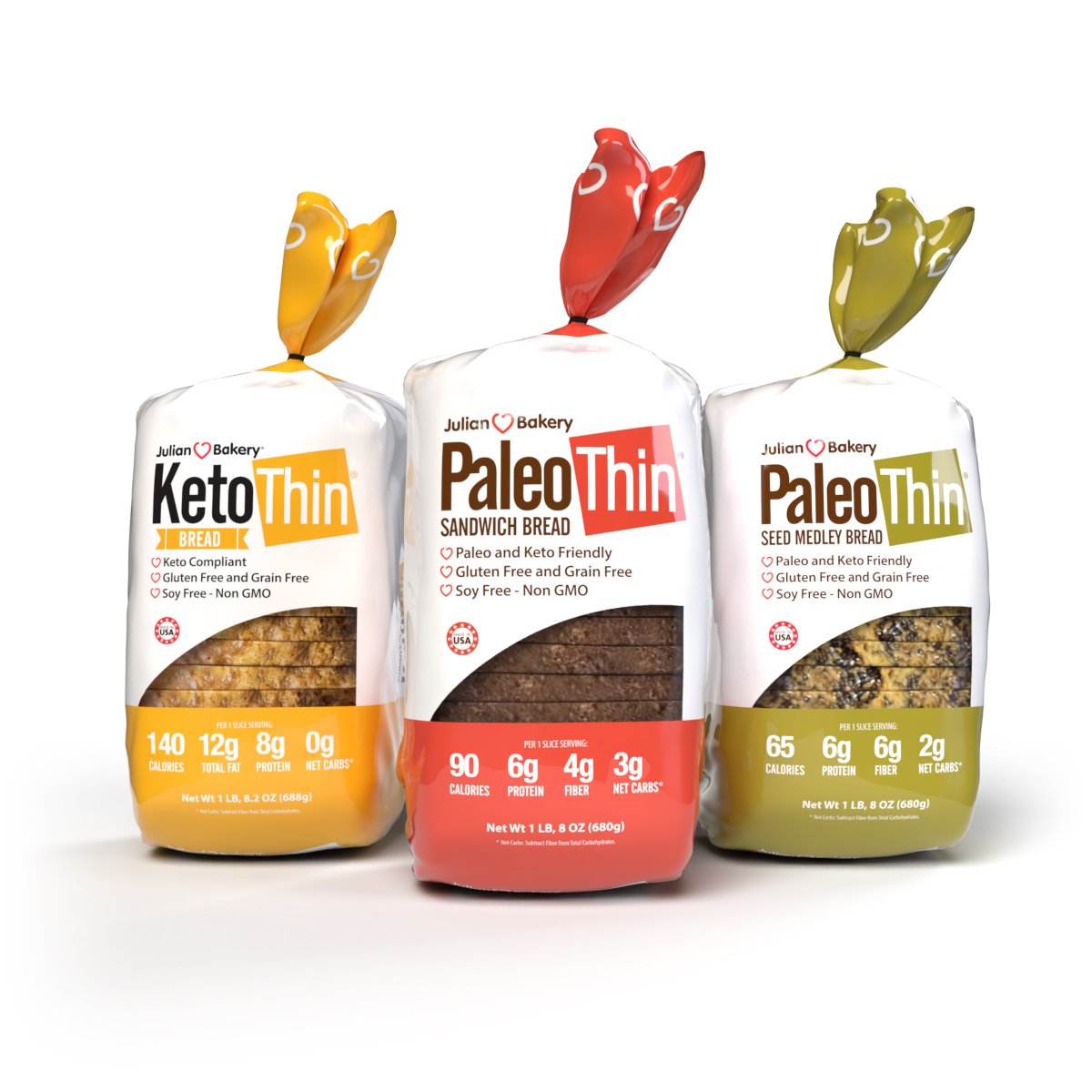 Julian Bakery : Paleo Bread : Variety Pack (3 Flavors) Free Shipping!