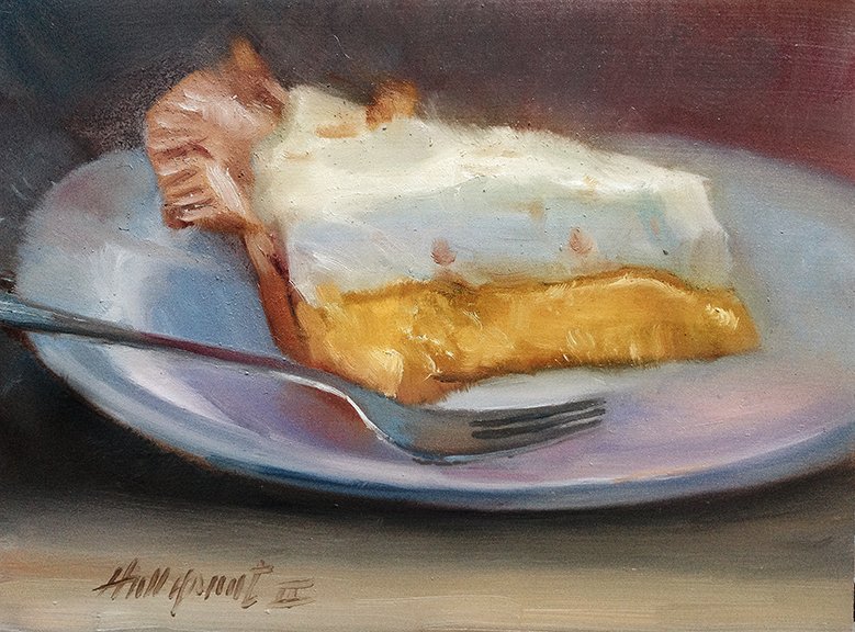 Lemon Meringue Pie 9×12 in. Original Oil on panel