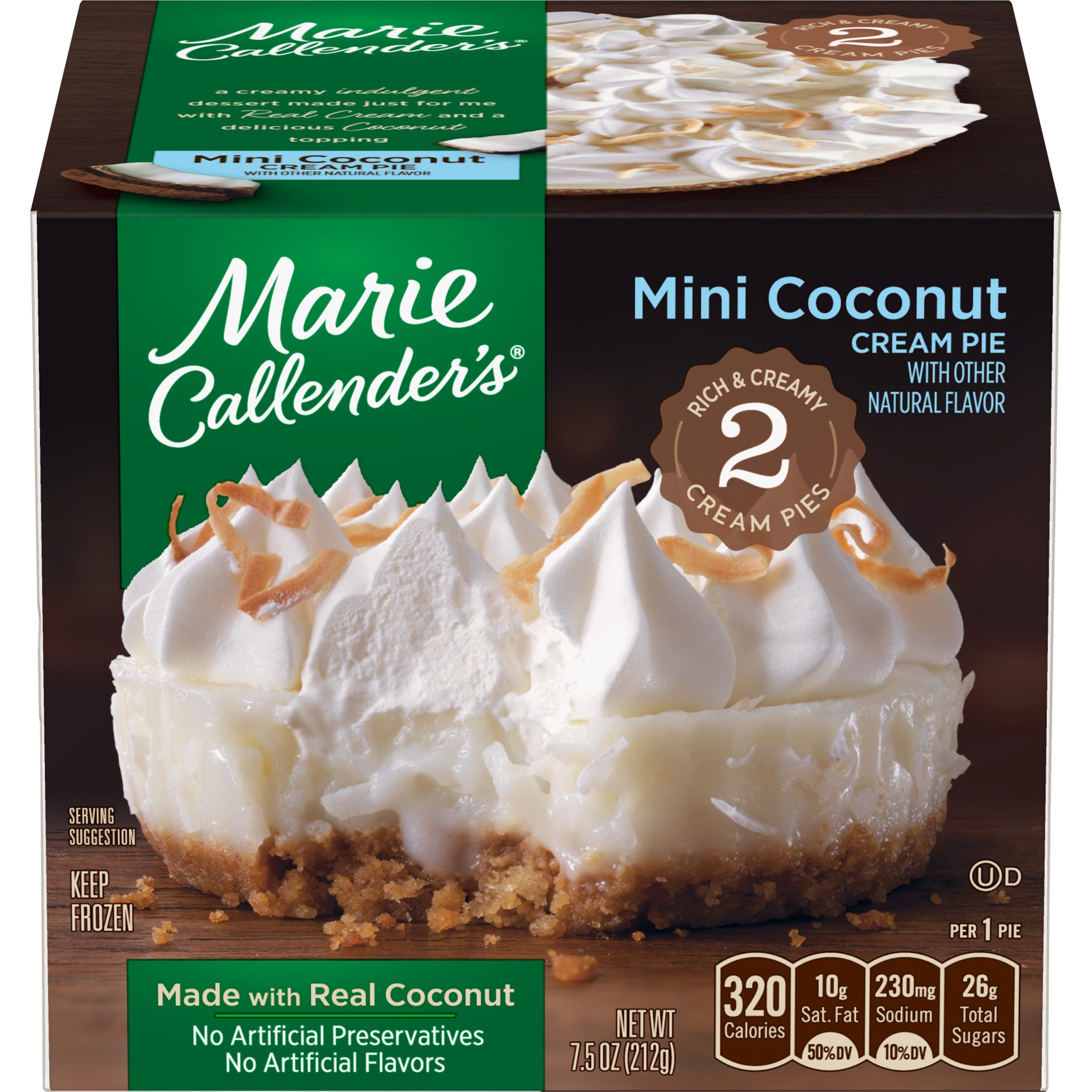 Marie Callenders Frozen Mini Pie Dessert 2 Mini Coconut ...