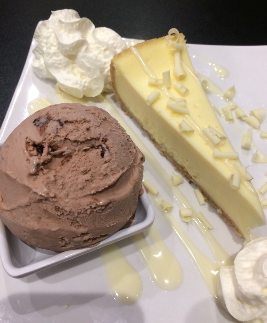 New York Cheesecake with Nutella ice cream on the side from Desserts ...