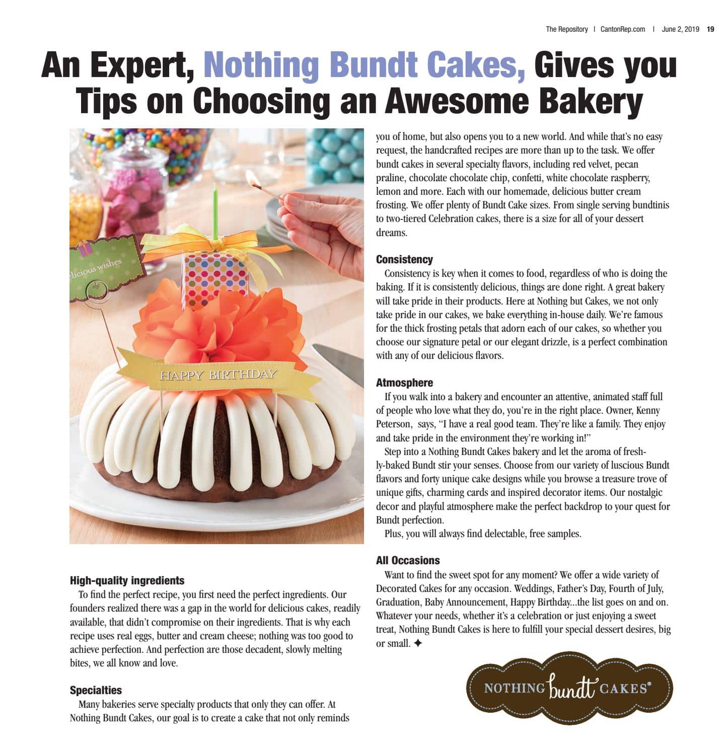 nothing bundt cakes canton hours