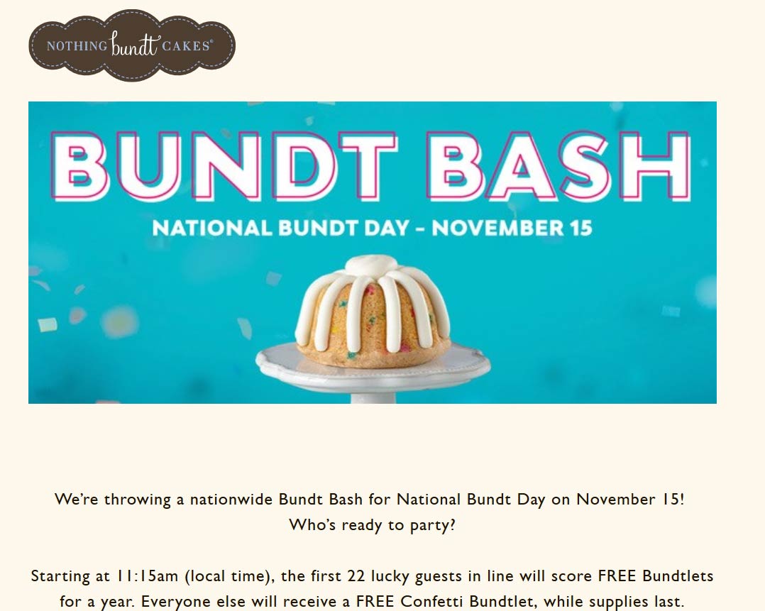 Nothing Bundt Cakes March 2021 Coupons and Promo Codes ð