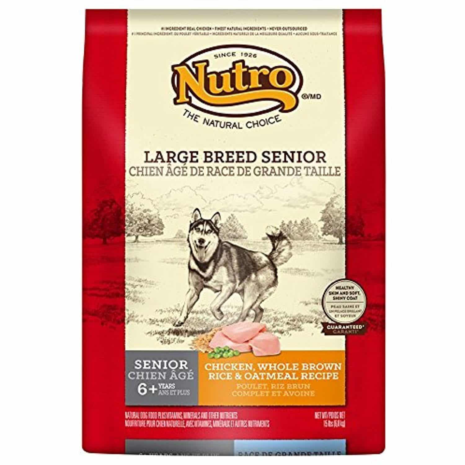 NUTRO Large Breed Senior Chicken, Whole Brown Rice and Oatmeal Dog Food ...