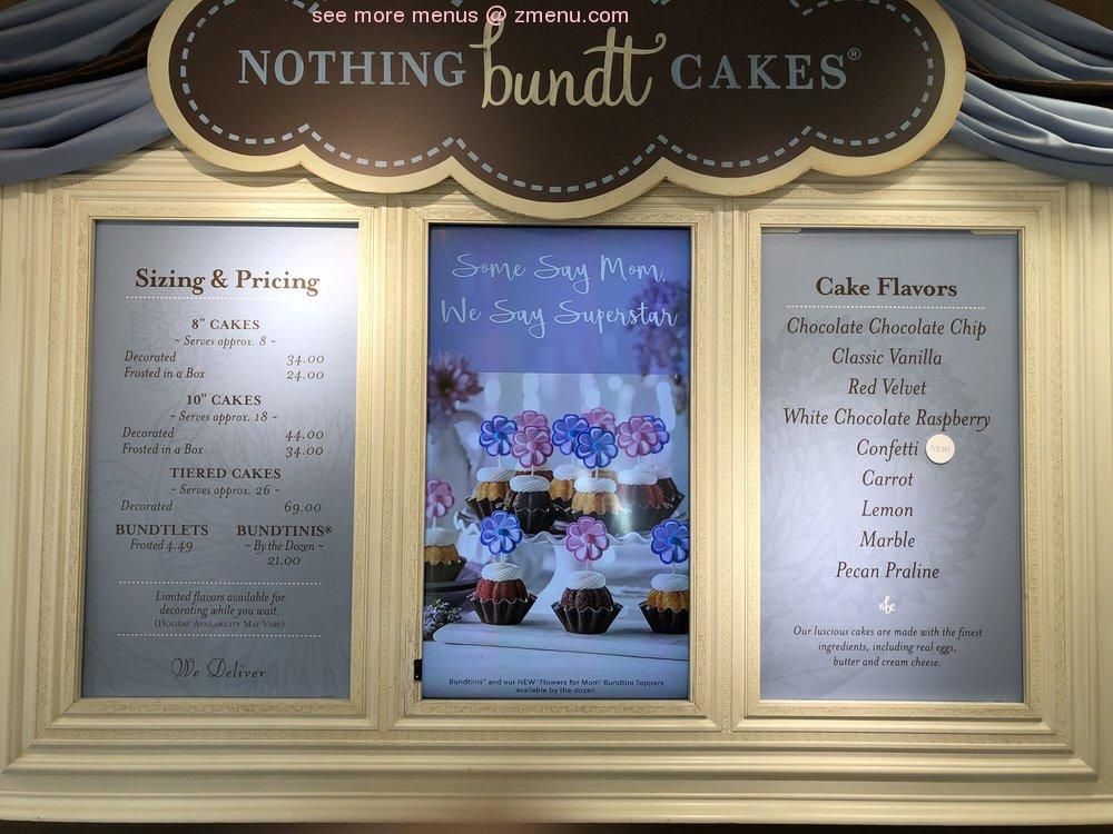 Online Menu of Nothing Bundt Cakes Restaurant, Stockton, California ...