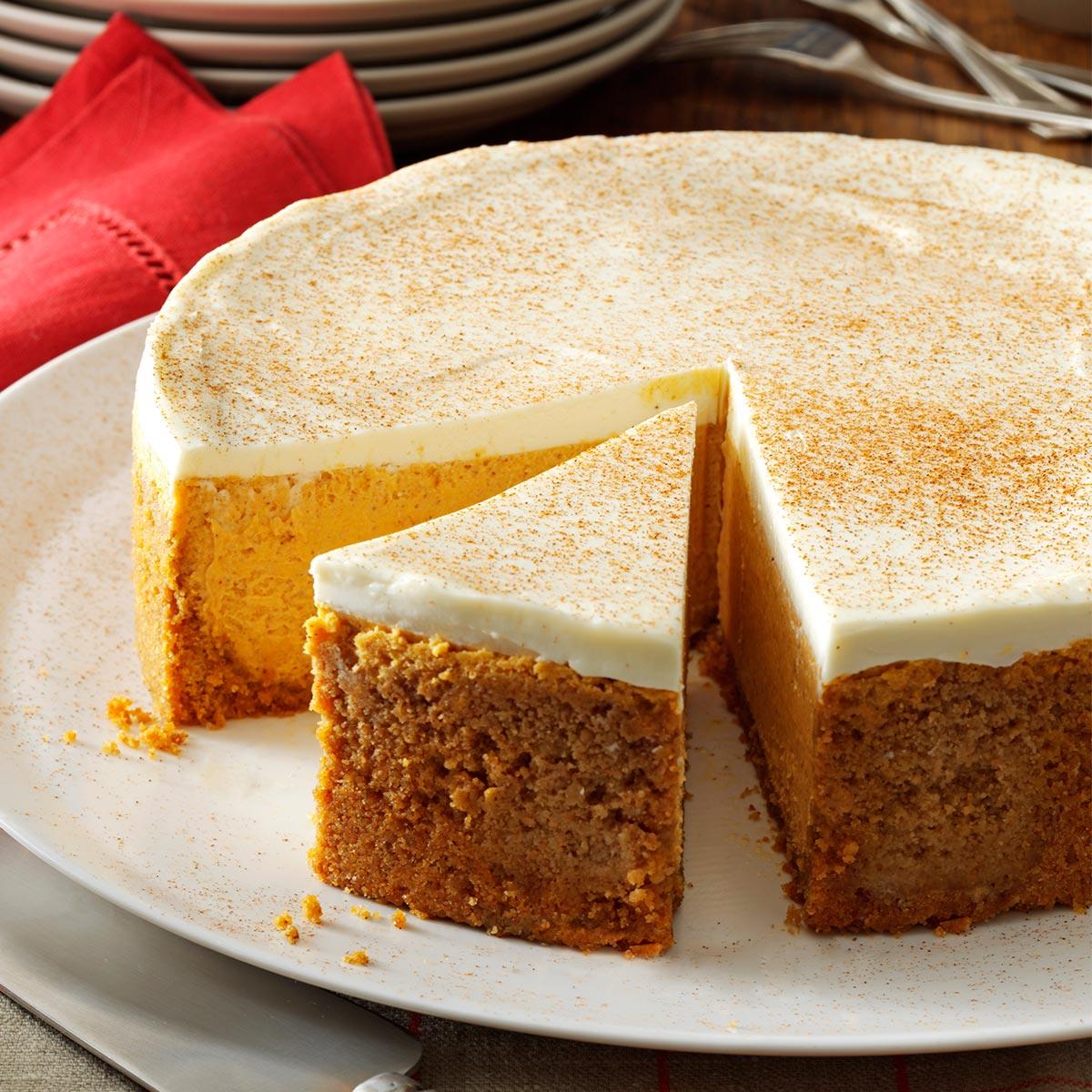 Pumpkin Cheesecake with Sour Cream Topping Recipe