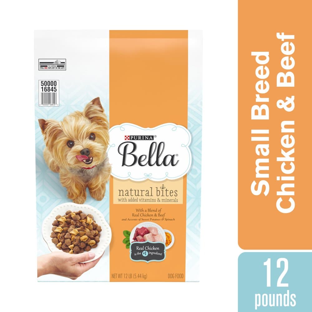 Purina Bella Natural Small Breed Dry Dog Food, Natural Bites With Real ...