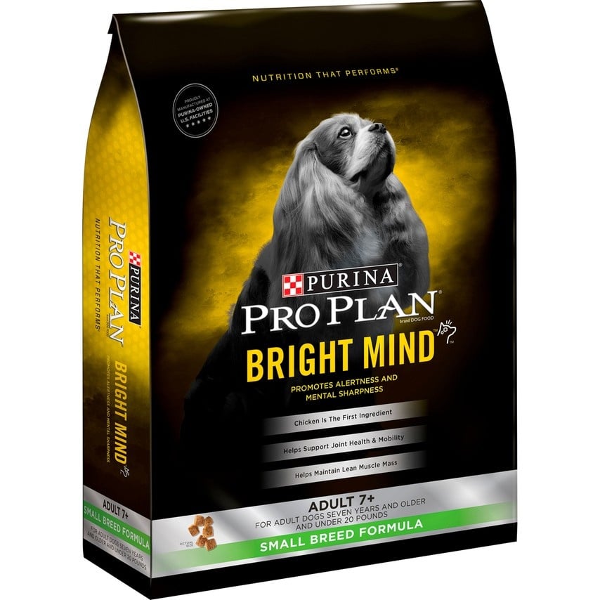 Purina Pro Plan Bright Mind Adult 7+ Small Breed Fromula Dry Dog Food ...