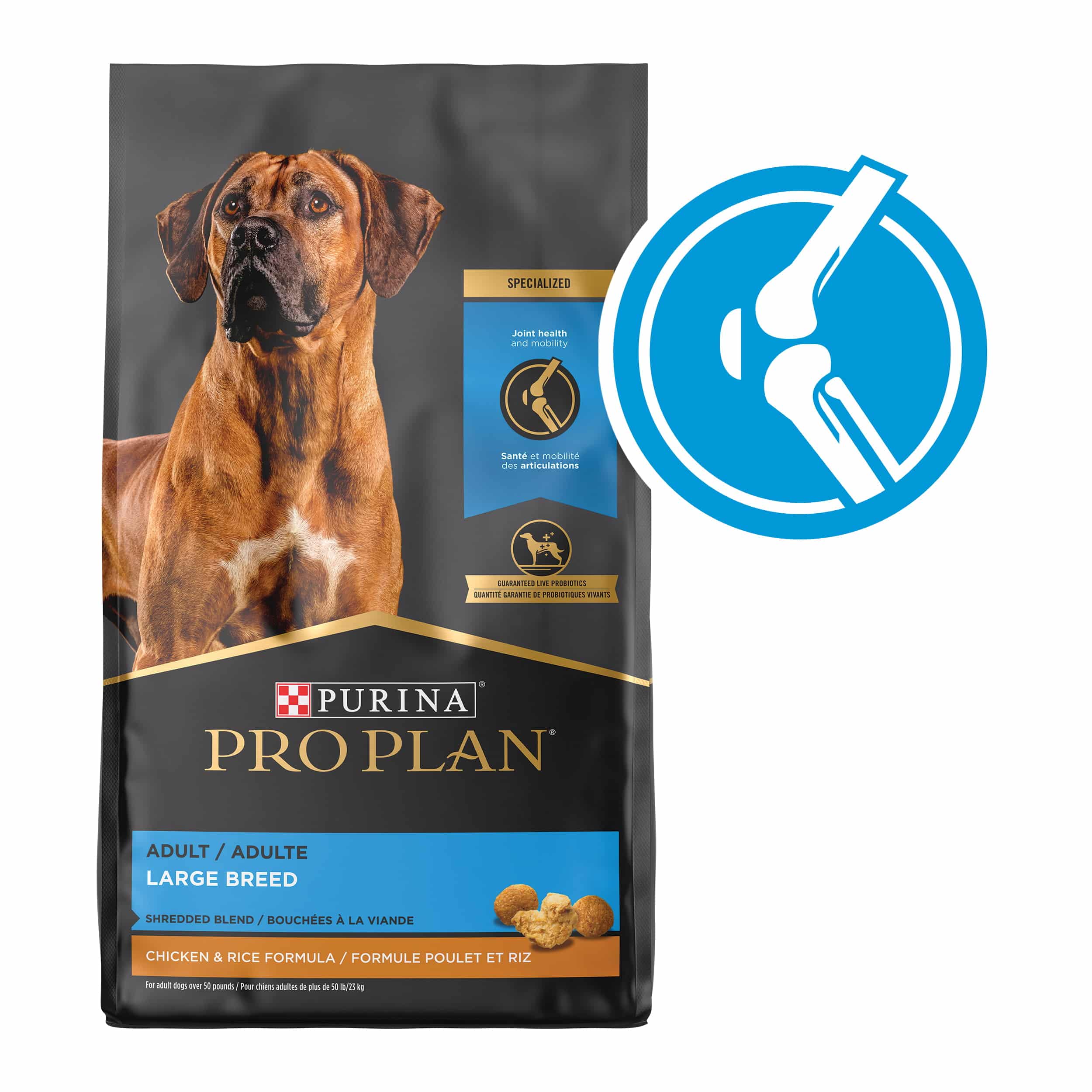 Purina Pro Plan With Probiotics Large Breed Dry Dog Food, Shredded ...