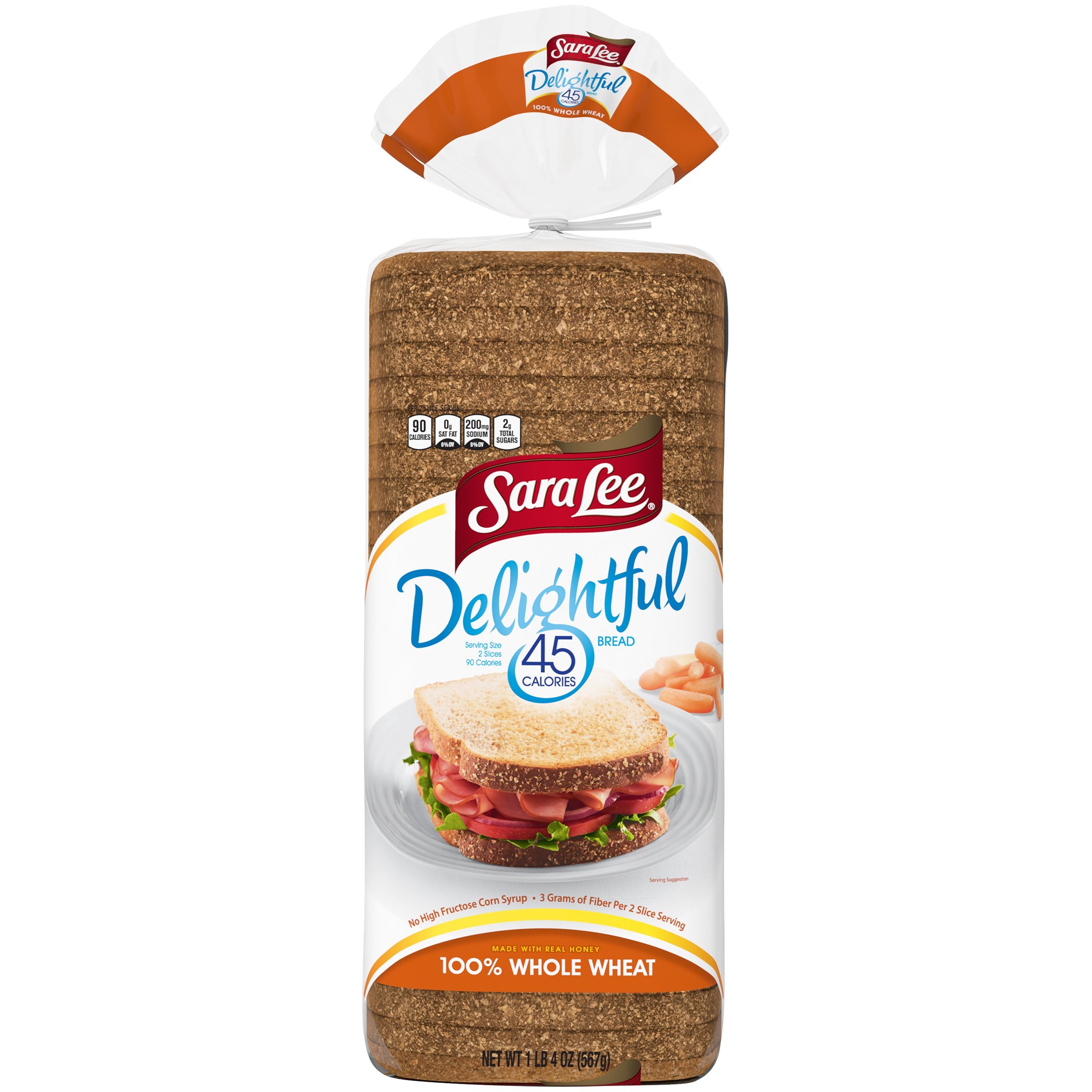 Sara Lee Delightful 100% Whole Wheat Bread with Honey