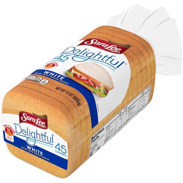 Sara Lee Delightful White 45 Calories Made With Whole Grain Bread