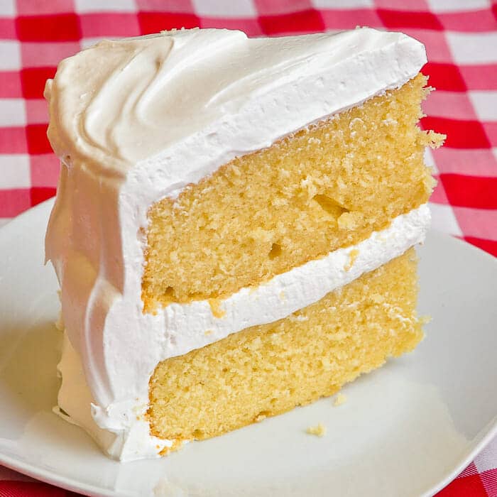 The Best Vanilla Cake &  Fluffy Marshmallow Frosting