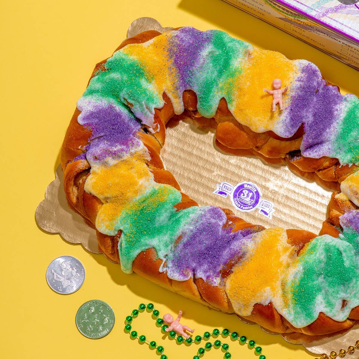 Traditional New Orleans King Cake by Maurice French Pastries