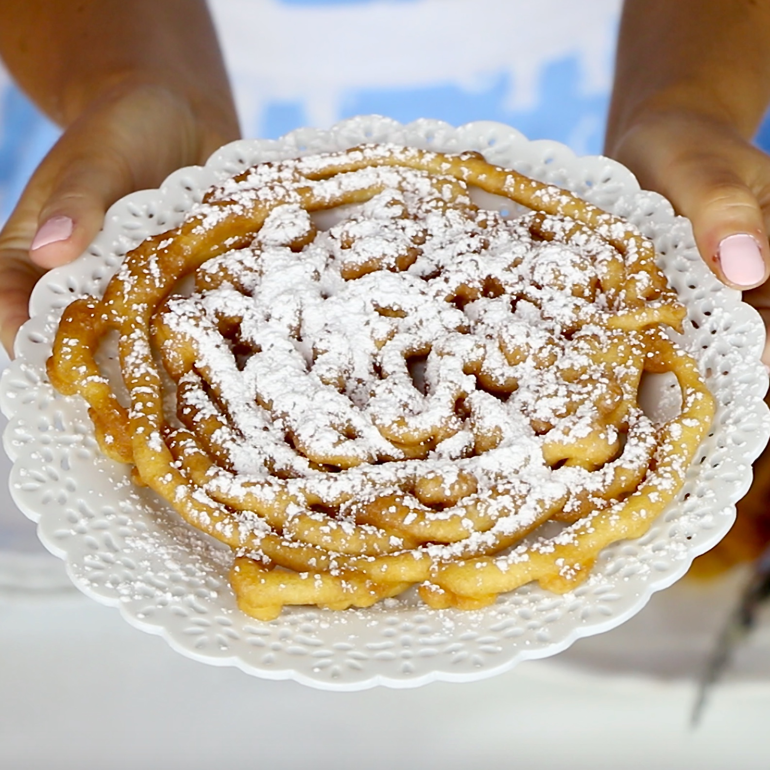 {VIDEO} Easy Pancake Mix Funnel Cakes
