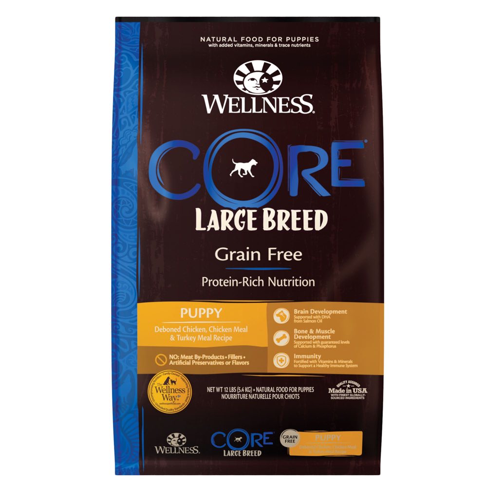 Wellness CORE Grain Free Large Breed Puppy Formula Dry Dog Food 24lb ...