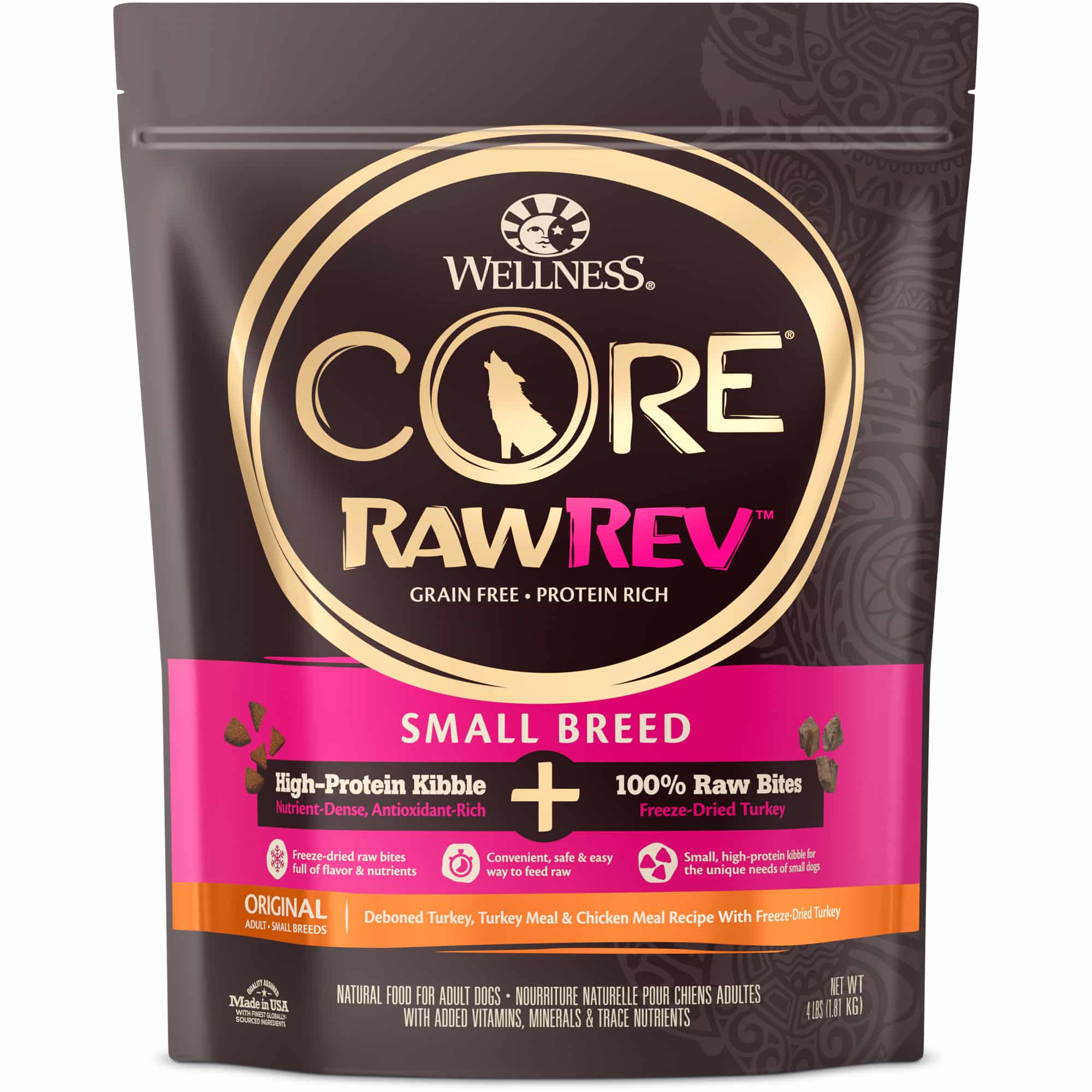 Wellness CORE RawRev Natural Grain Free Small Breed Dry Dog Food ...