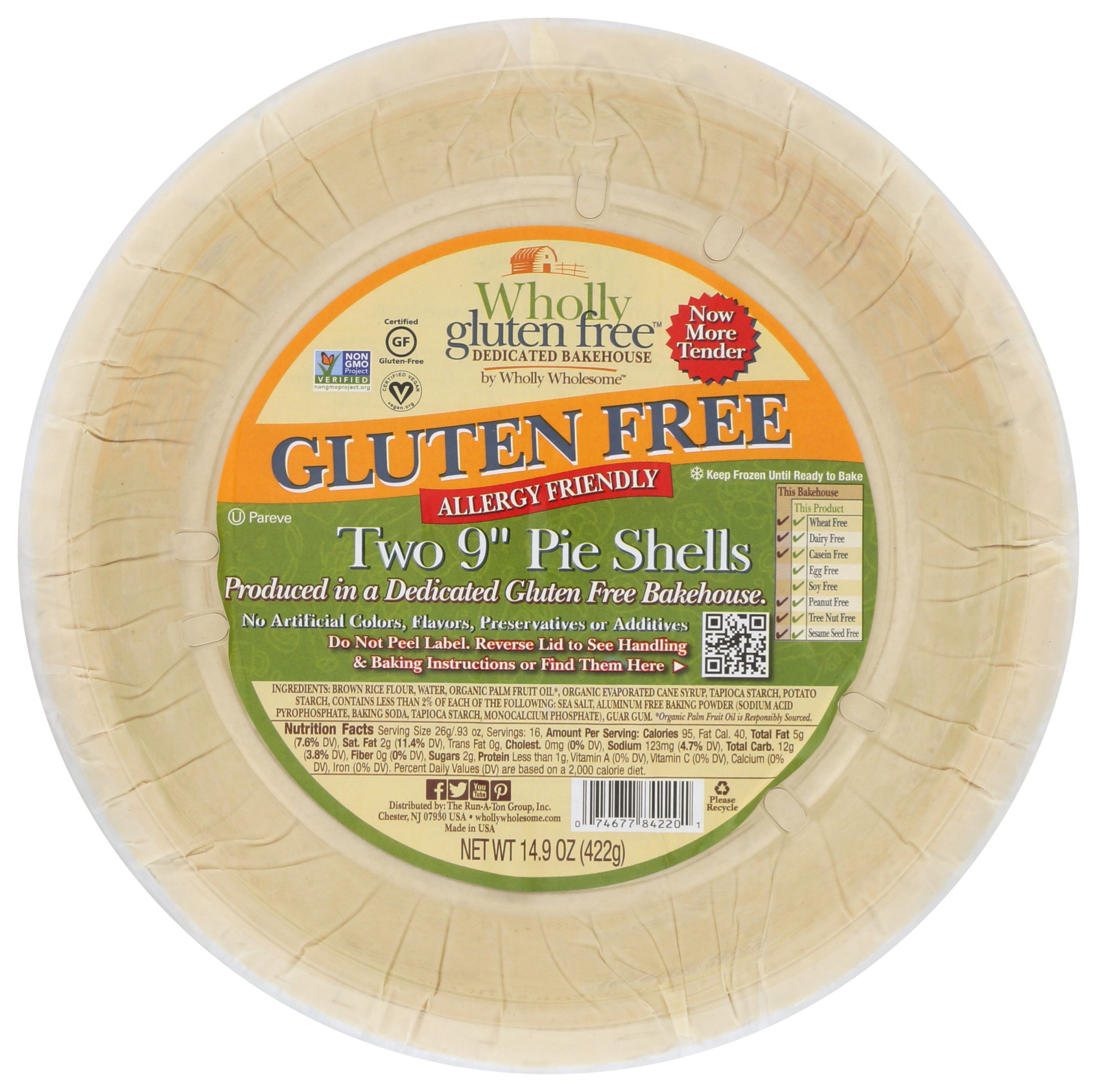 Wholly Wholesome Gluten Free Frozen 9 In. Pie Shells, 2 ...