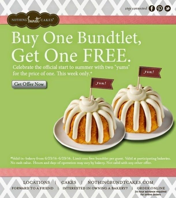Wonderful Inspiration Coupons For Nothing Bundt Cakes And Blooming for ...
